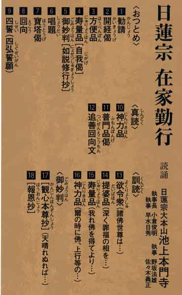 お経CD　日蓮宗在家勤行　テイチク　大形経本付